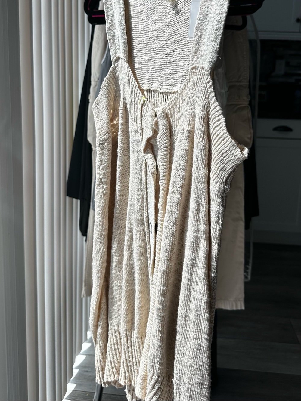 BKE Beige Crochet Knit Tank Top-S/M